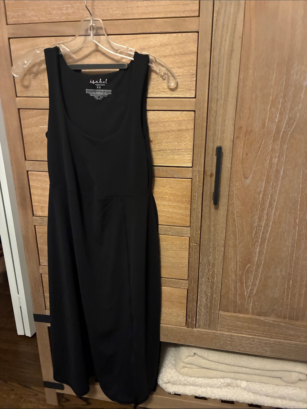 Isabel Pregnancy Black Sleeveless Midi Dress
